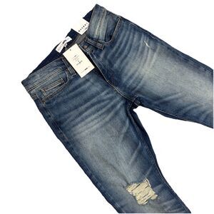 NWT FASHION NOVA MENS Size 30 Do It Big Stretch Distressed Slim Jeans Dark Wash